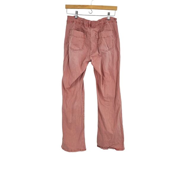 Anthropologie Pilcro Demilune Pants Light Pink Low-rise Utility Flare Leg Sz 29 - Picture 7 of 7